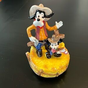 Walt Disney characters cowboy goofy Mickey Mouse music box